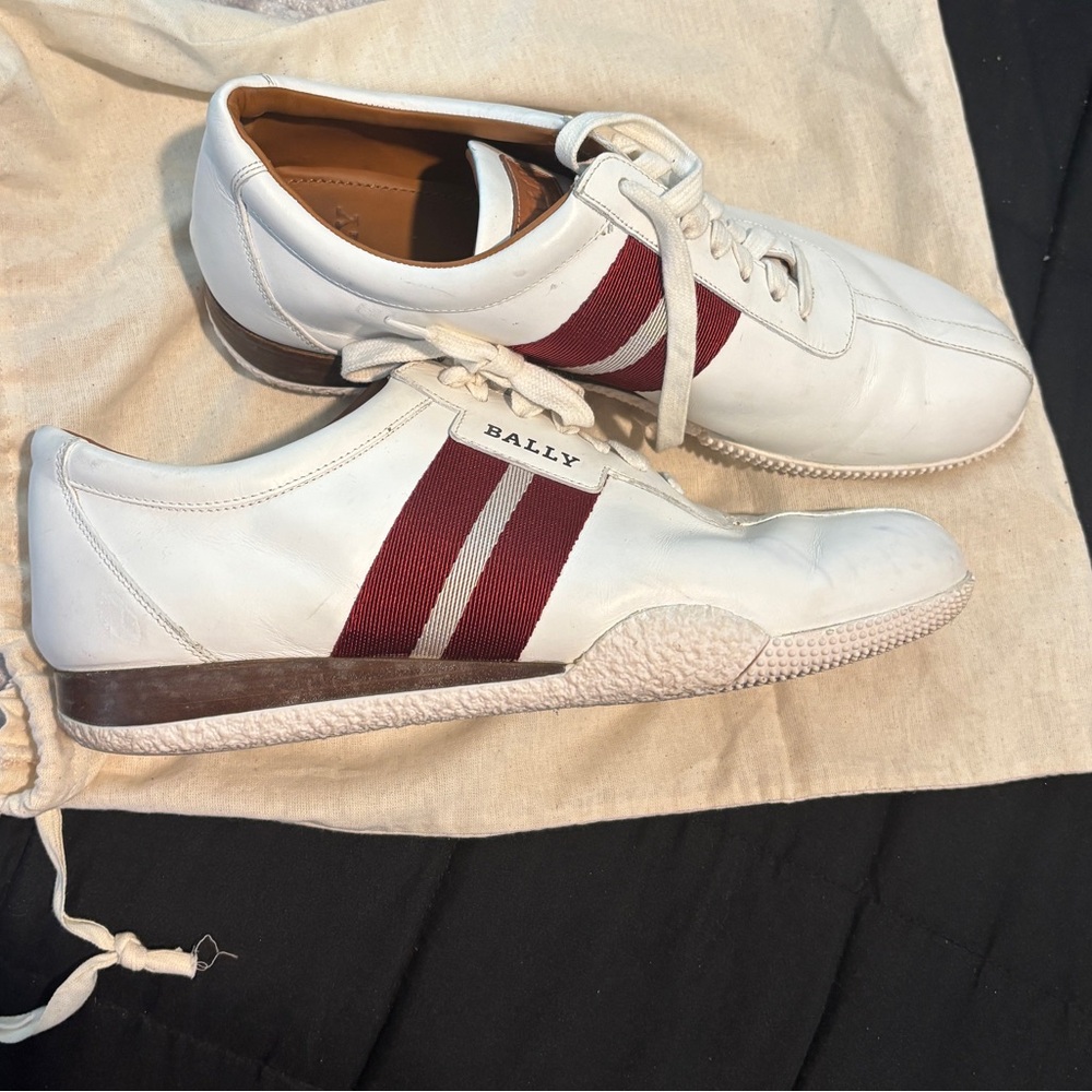 Bally Frenz Men's White Leather Sneakers MSRP $535 Pre-Owned